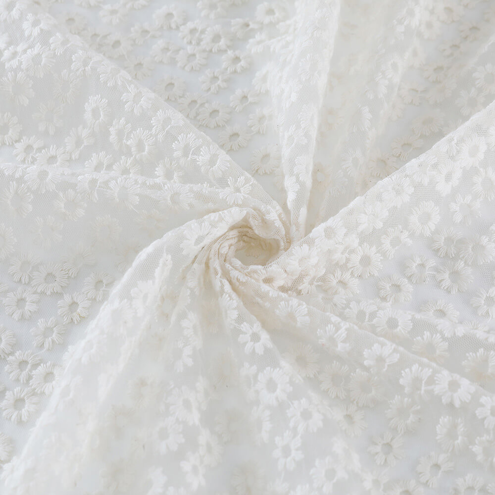 Embroidered Fabric Water Soluble Cotton Thread Cotton for Women's Wear 7